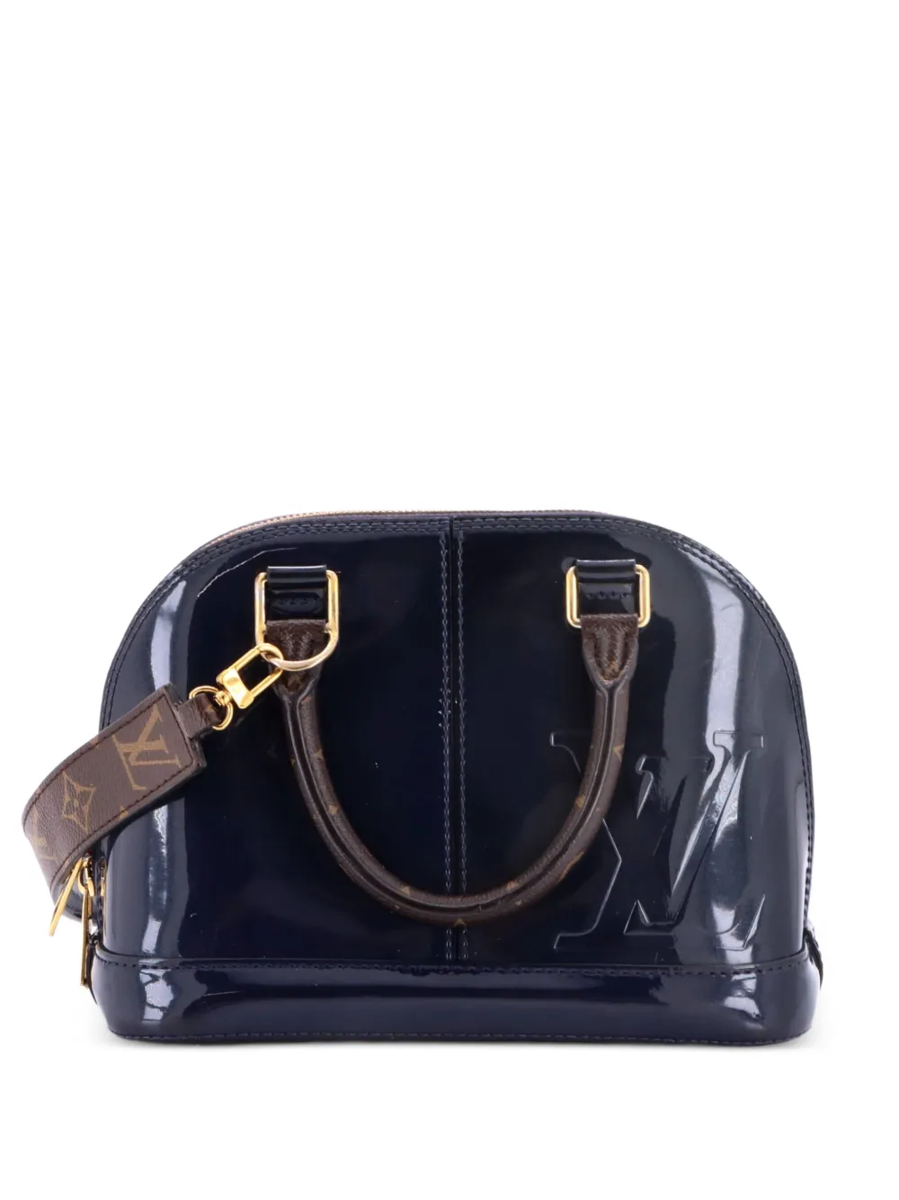Louis Vuitton Pre-Owned Borsa a mano Alma BB in pelle Vernis e tela con monogramma - Blu