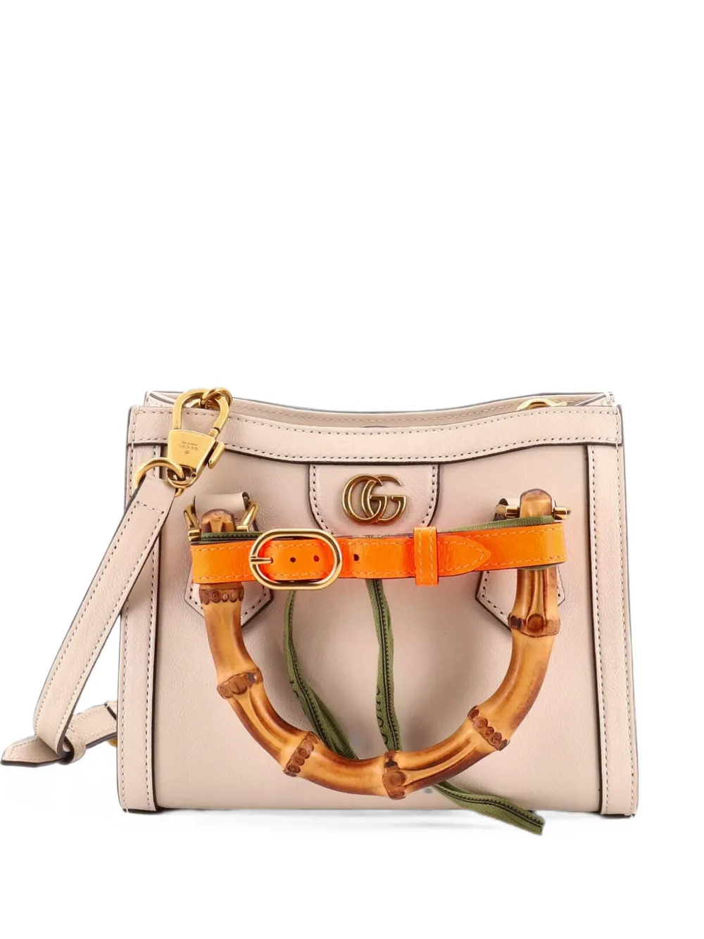 Gucci Pre-Owned Borsa a tracolla Diana NM mini in pelle con manico in bambù - Bianco