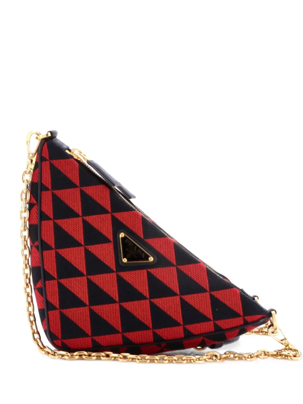 Prada Pre-Owned Mini Symbole Triangle Bag Schultertasche mit Jacquard - Schwarz