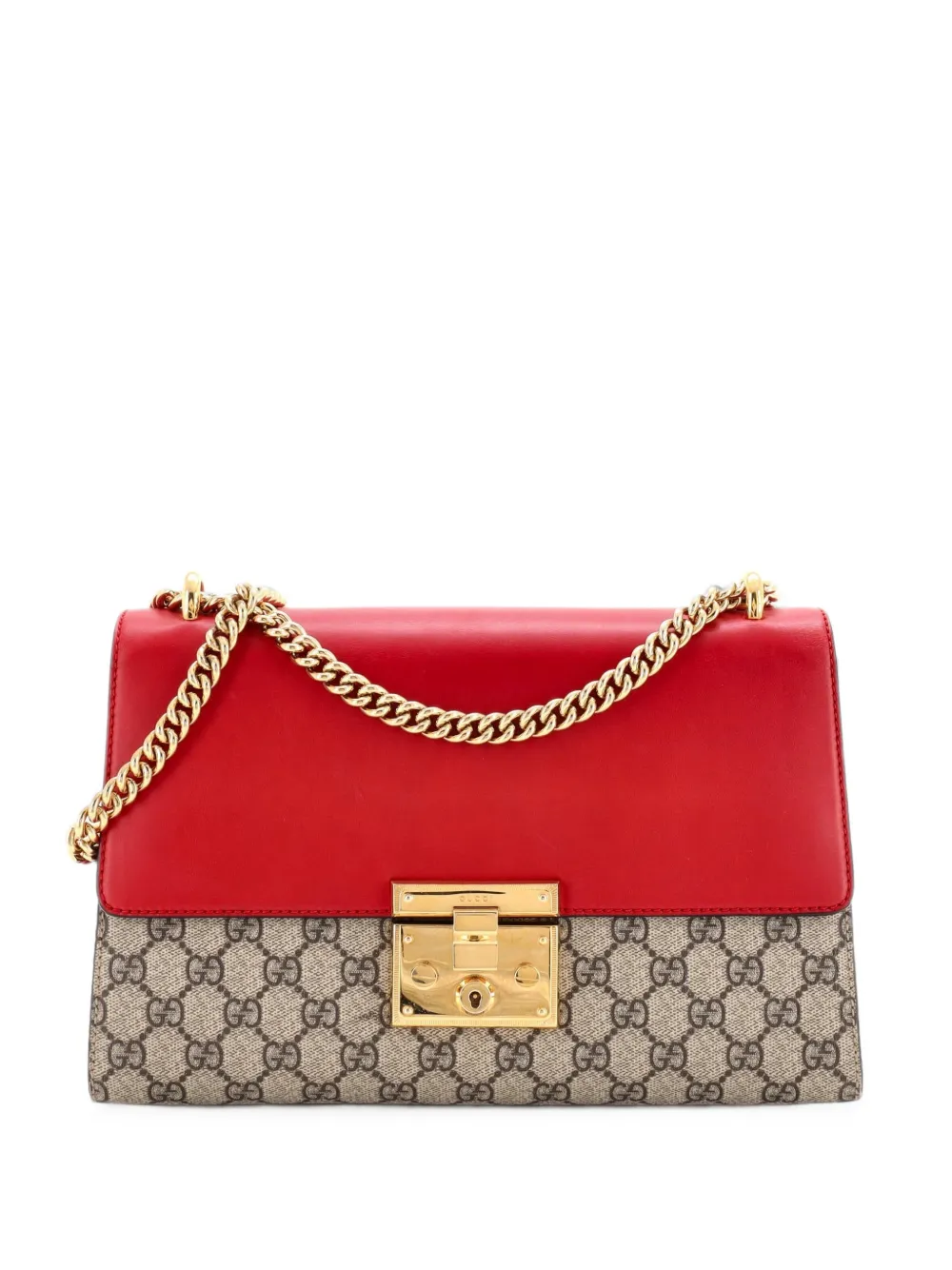 Gucci Pre-Owned Padlock GG Coated Canvas and Leather Medium shoulder bag - Rosso