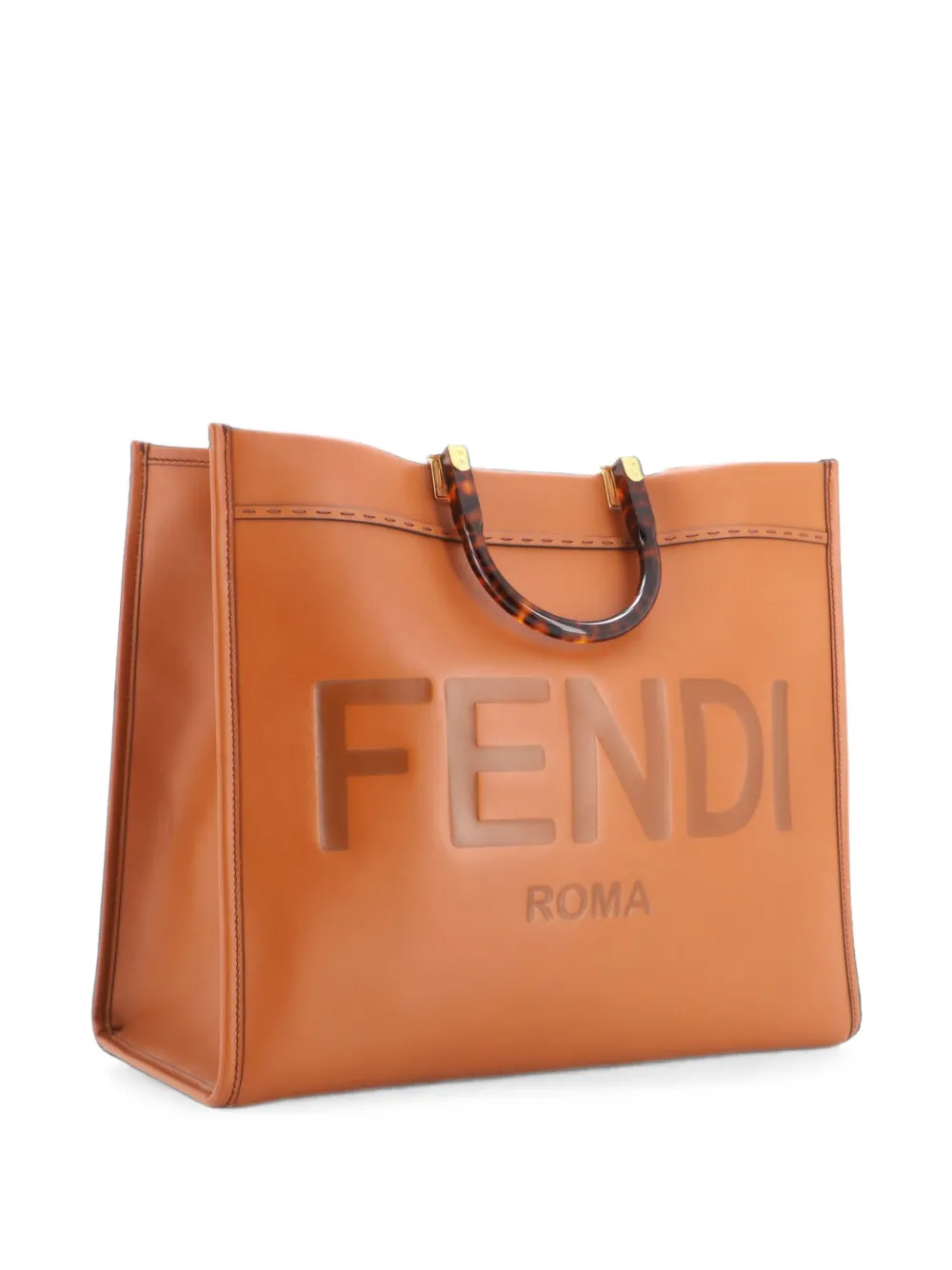 Fendi Pre-Owned Sunshine Shopper Leather Large tote bag - Marrone