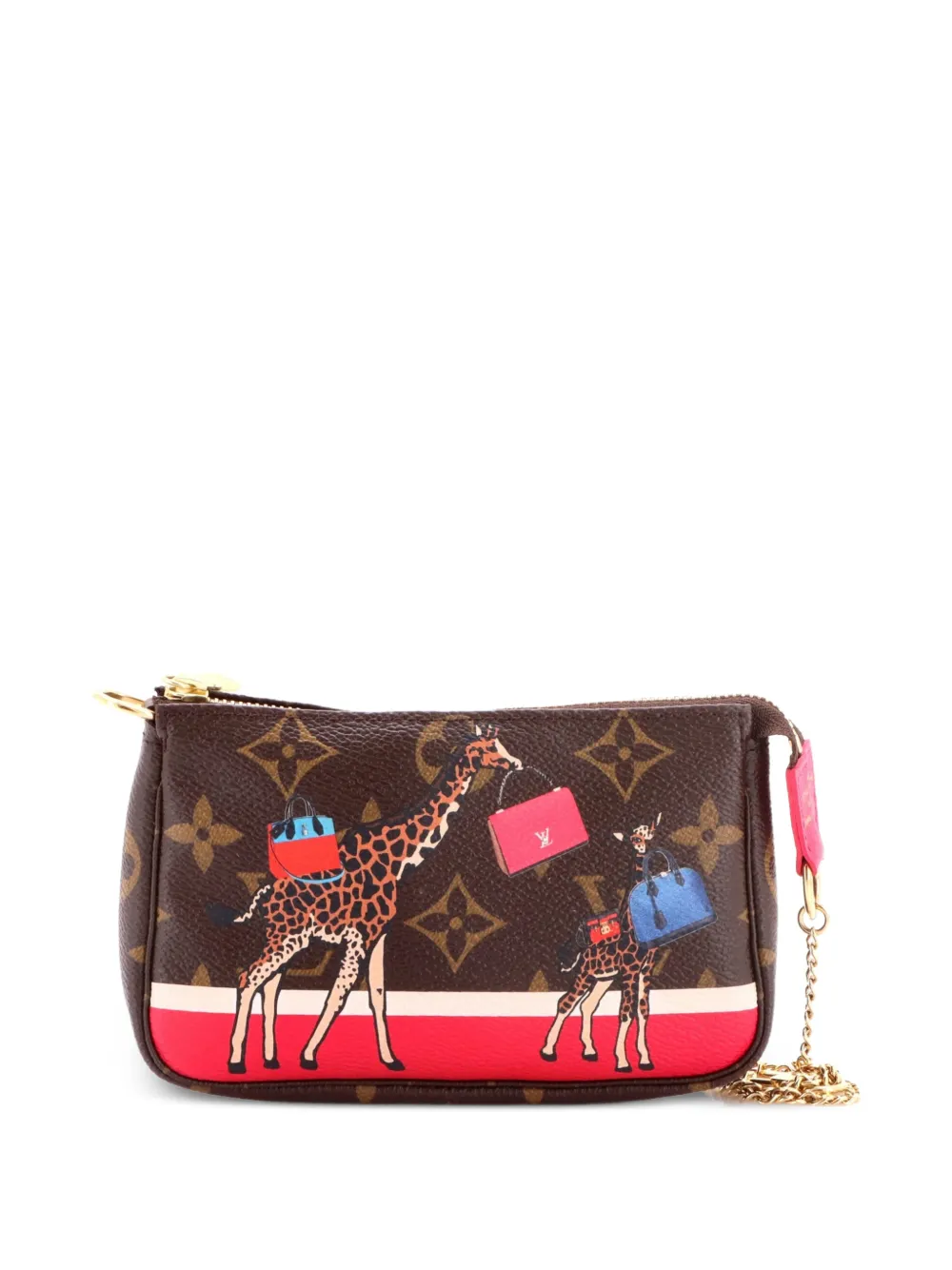 Louis Vuitton Pre-Owned Borsa a spalla Pochette Accessoires mini Limited Edition Christmas Animation in tela Monogram - Marrone