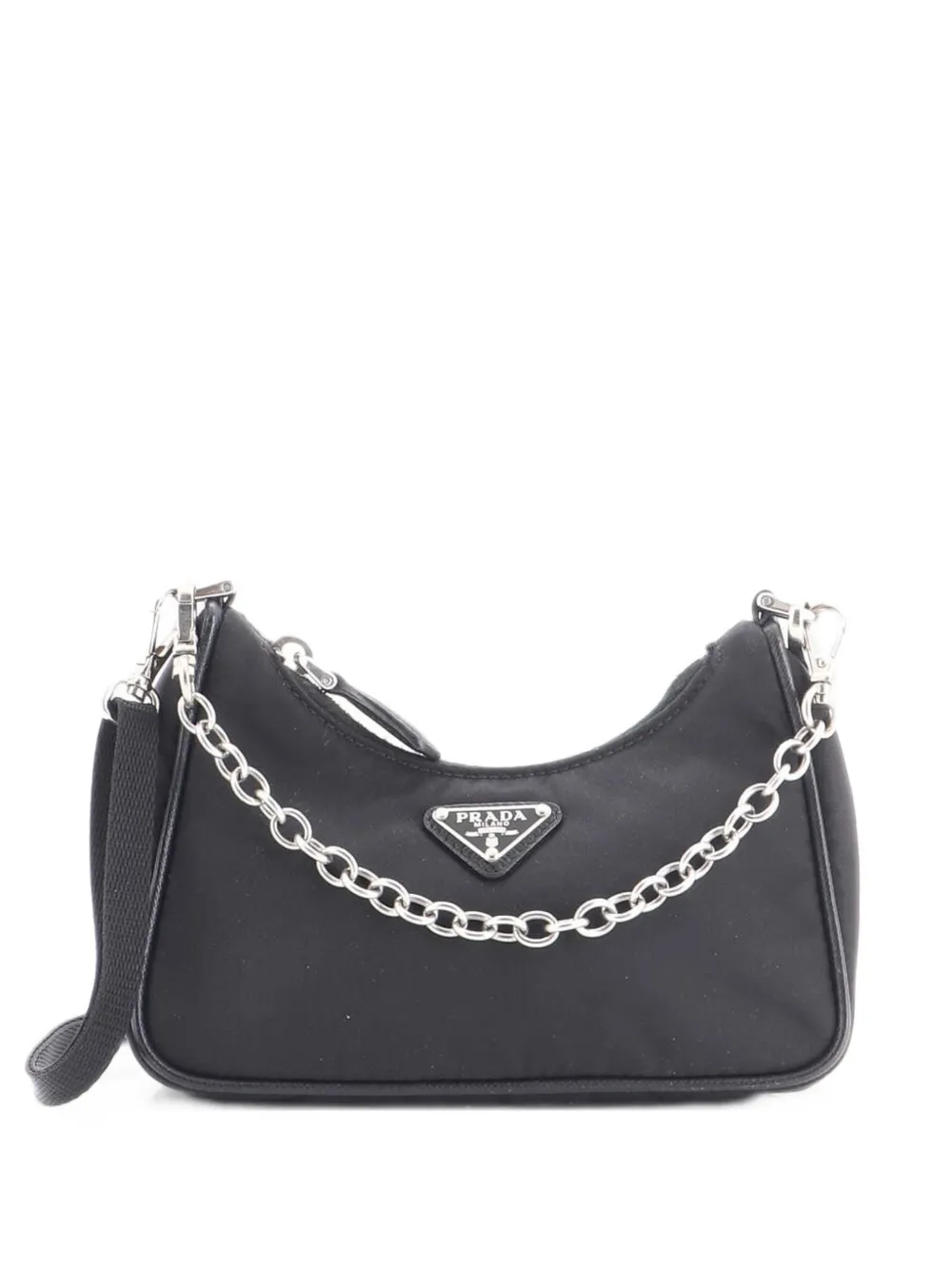 Prada Pre-Owned Borsa a spalla Re-Edition mini in tessuto - Nero
