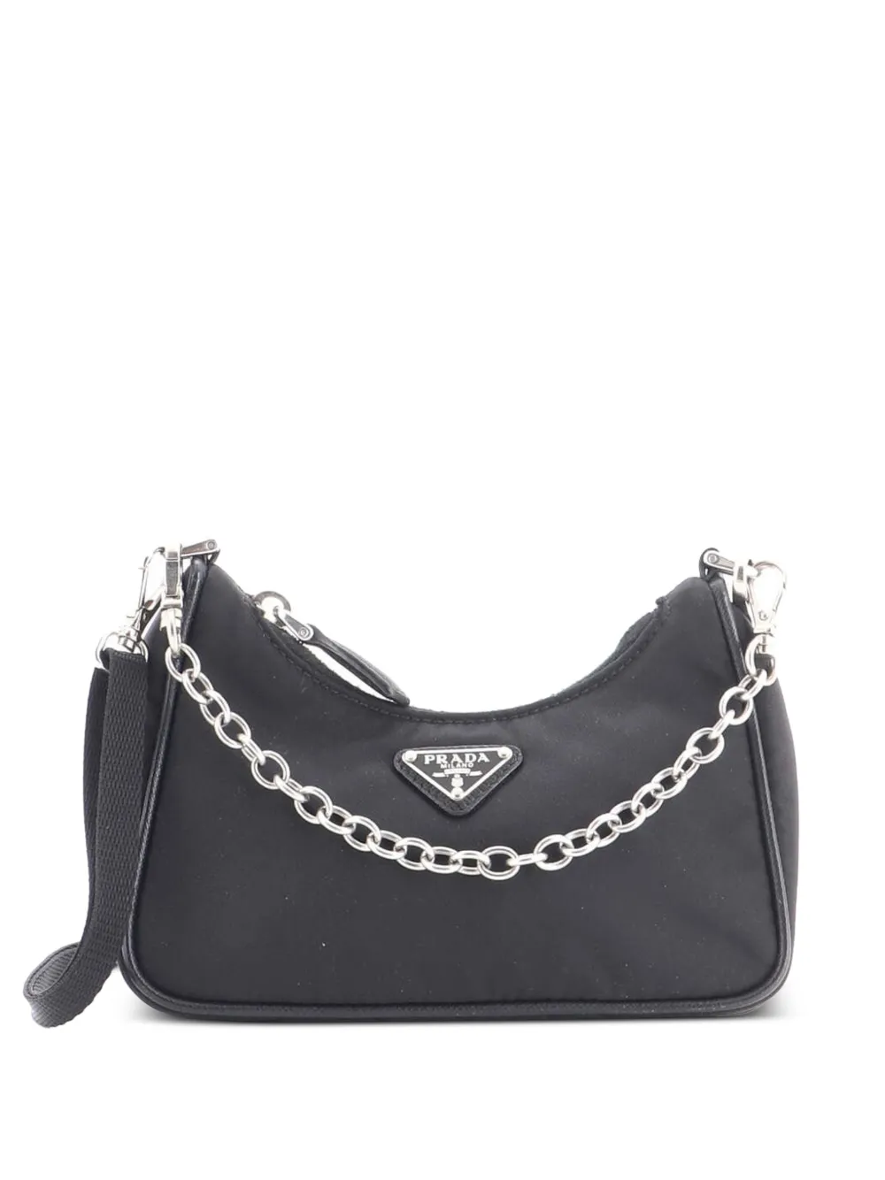 Prada Pre-Owned Borsa a spalla Re-Edition mini in tessuto - Nero