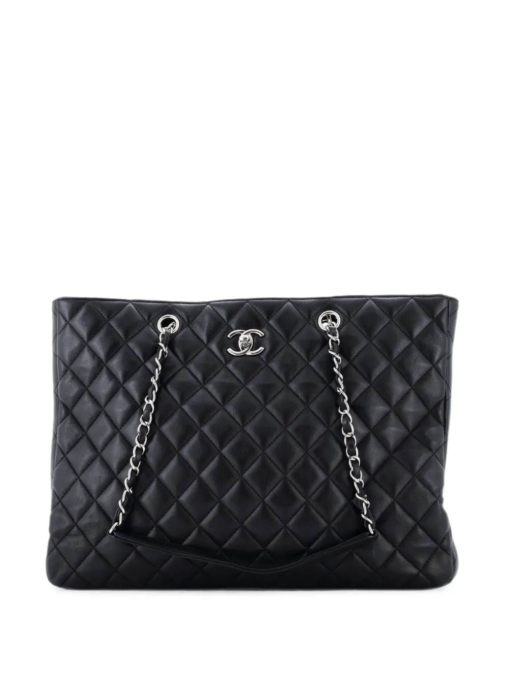 CHANEL Pre-Owned Borsa tote Classic CC grande in pelle di vitello trapuntata - Nero