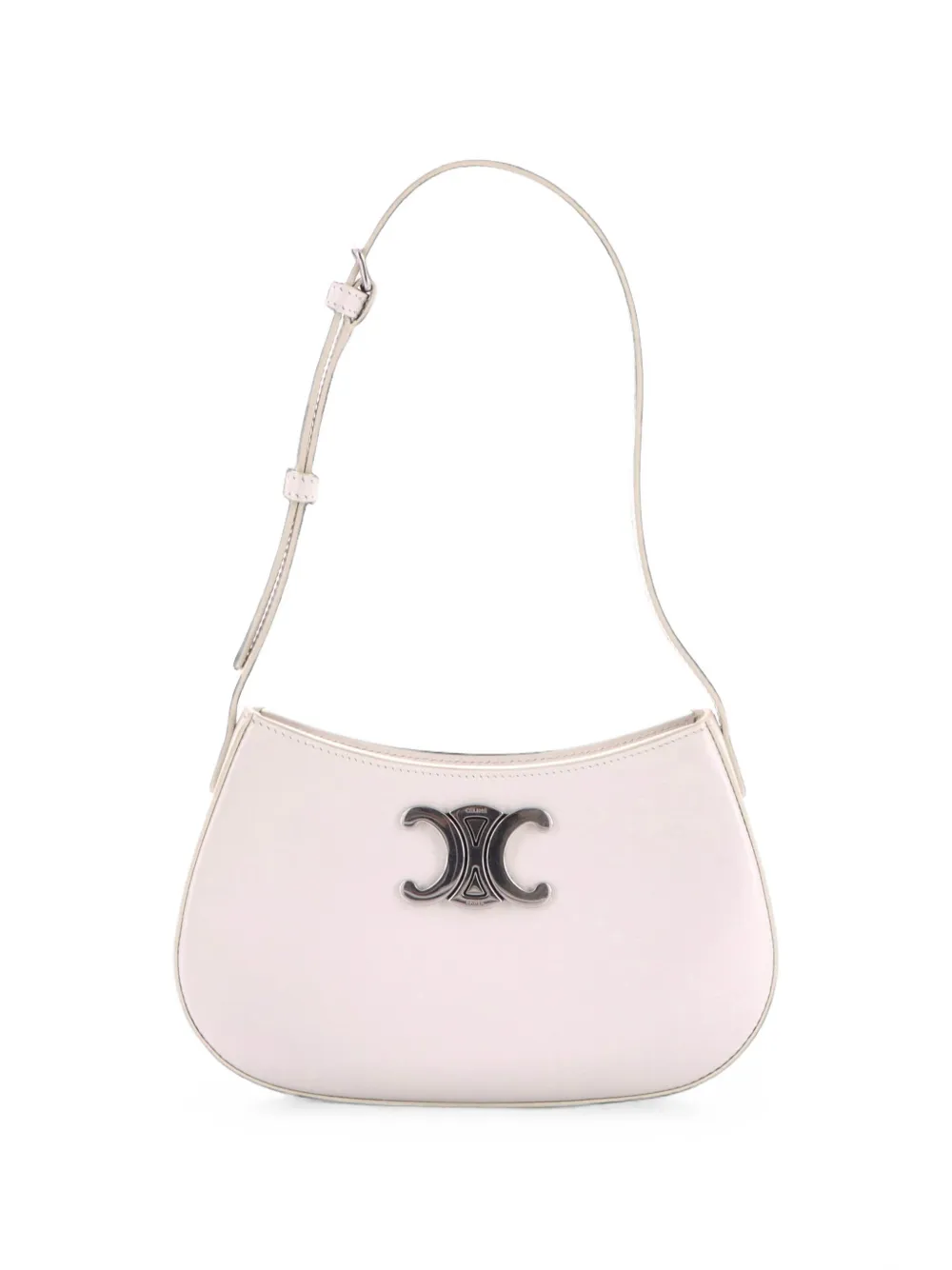 Celine Pre-Owned Borsa a spalla Triomphe Tilly media in pelle di vitello liscia - Bianco