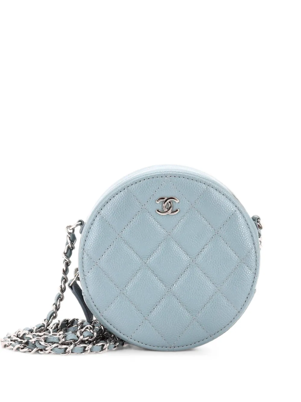 CHANEL Pre-Owned Borsa a tracolla mini in pelle Caviar trapuntata con catena - Blu