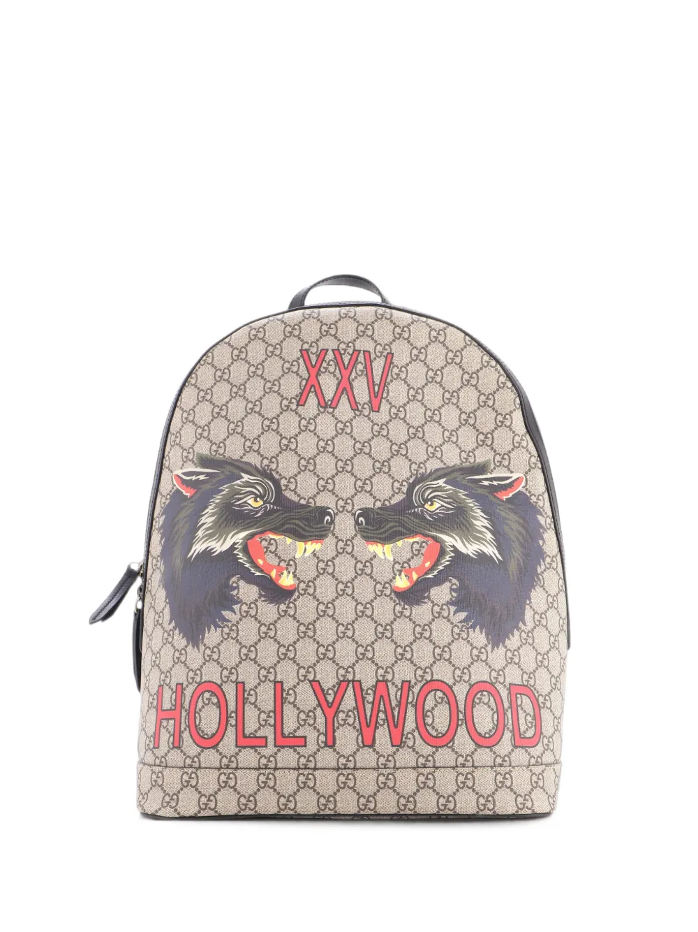 Gucci Pre-Owned Zaino medio in tela cerata GG con zip a giro - Marrone
