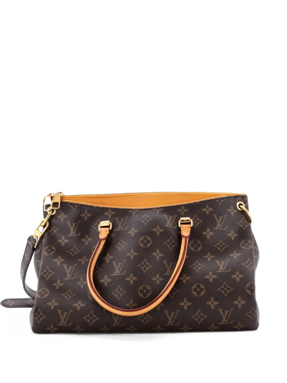 Louis Vuitton Pre-Owned Pallas Tote Monogram Schultertasche aus Canvas mit Leder - Orange