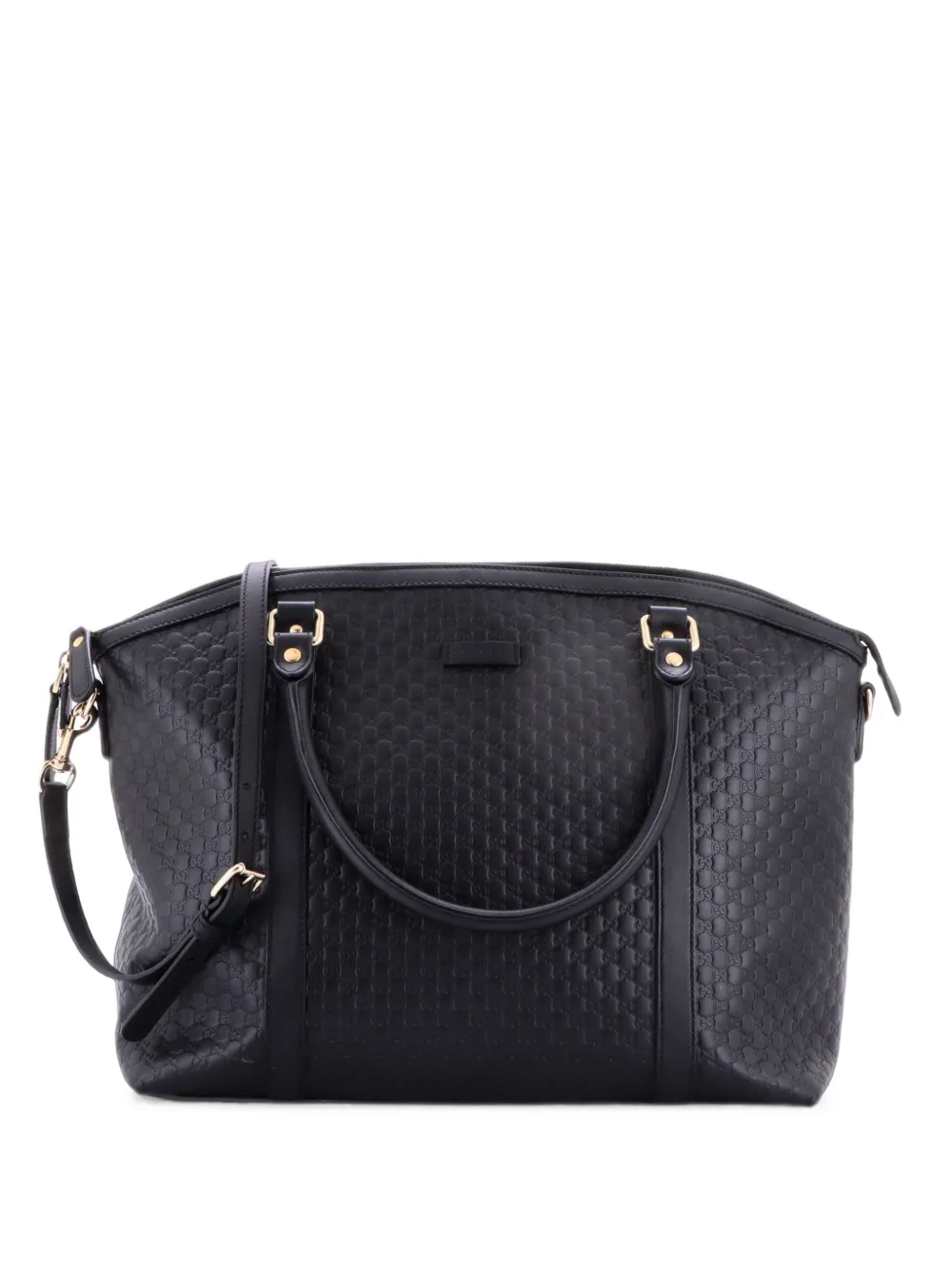 Gucci Pre-Owned Borsa a tracolla Britt media convertibile in pelle Microguccissima - Nero