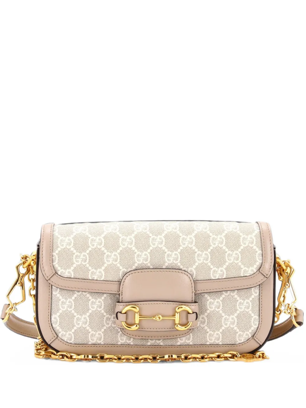Gucci Pre-Owned Borsa a tracolla East West Horsebit 1955 in tela cerata GG e pelle - Toni neutri