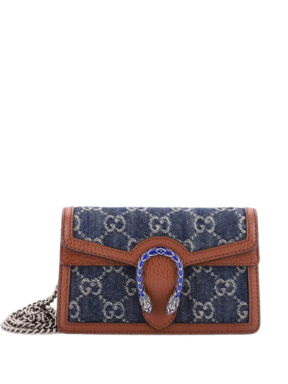 Gucci Pre-Owned Borsa a tracolla Dionysus GG super mini in pelle - Blu
