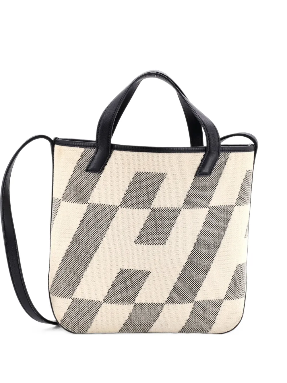 Hermès Pre-Owned Borsa a spalla Cabas H en Biais 27 in tela e pelle - Nero