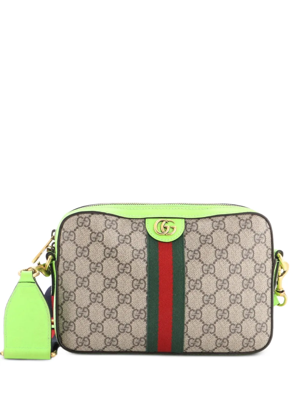 Gucci Pre-Owned Kleine Ophidia Umhängetasche aus beschichtetem GG-Canvas mit Handgelenkschlaufe - Braun