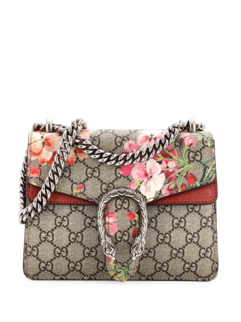 Gucci Pre-Owned Dionysus Bag Blooms Print GG Coated Canvas Mini shoulder bag - Rosso