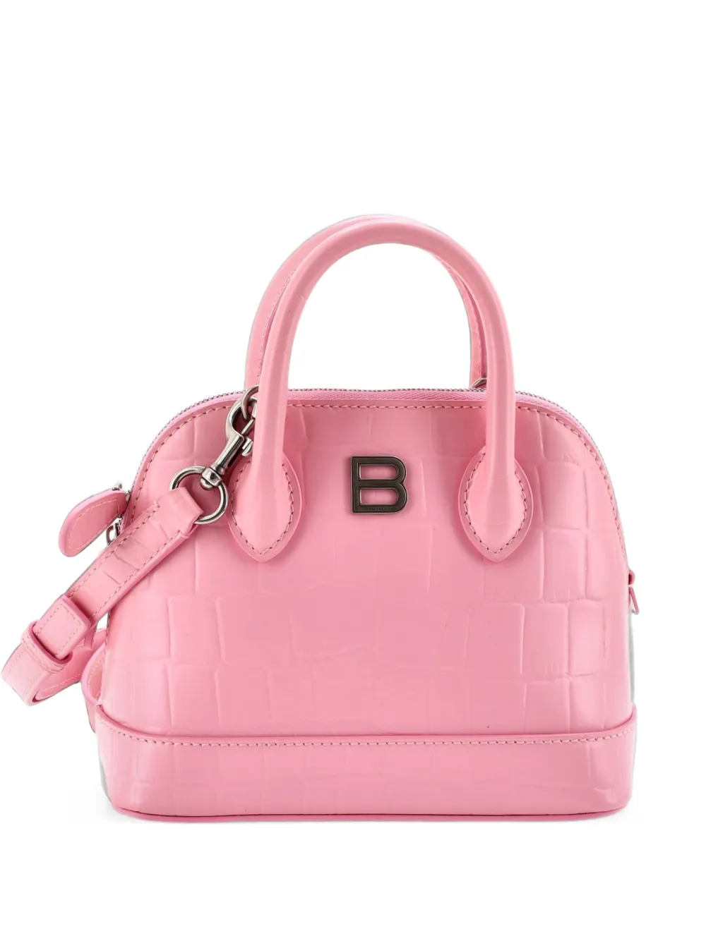 Balenciaga Pre-Owned Borsa a tracolla Ville XXS in pelle goffrata effetto coccodrillo - Rosa