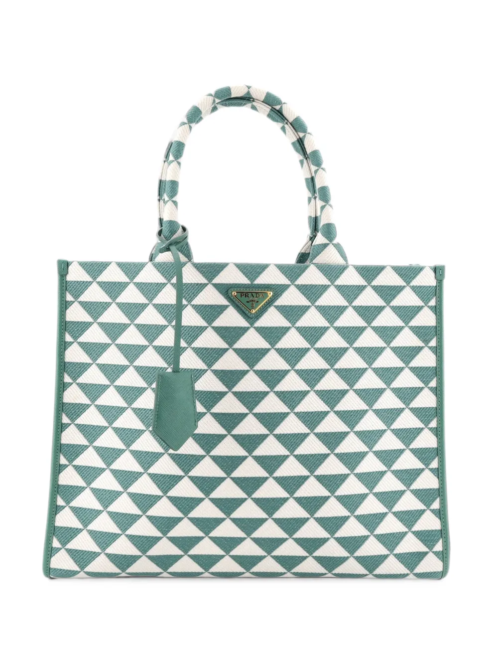 Prada Pre-Owned Borsa tote Symbole Shopper grande in jacquard - Verde