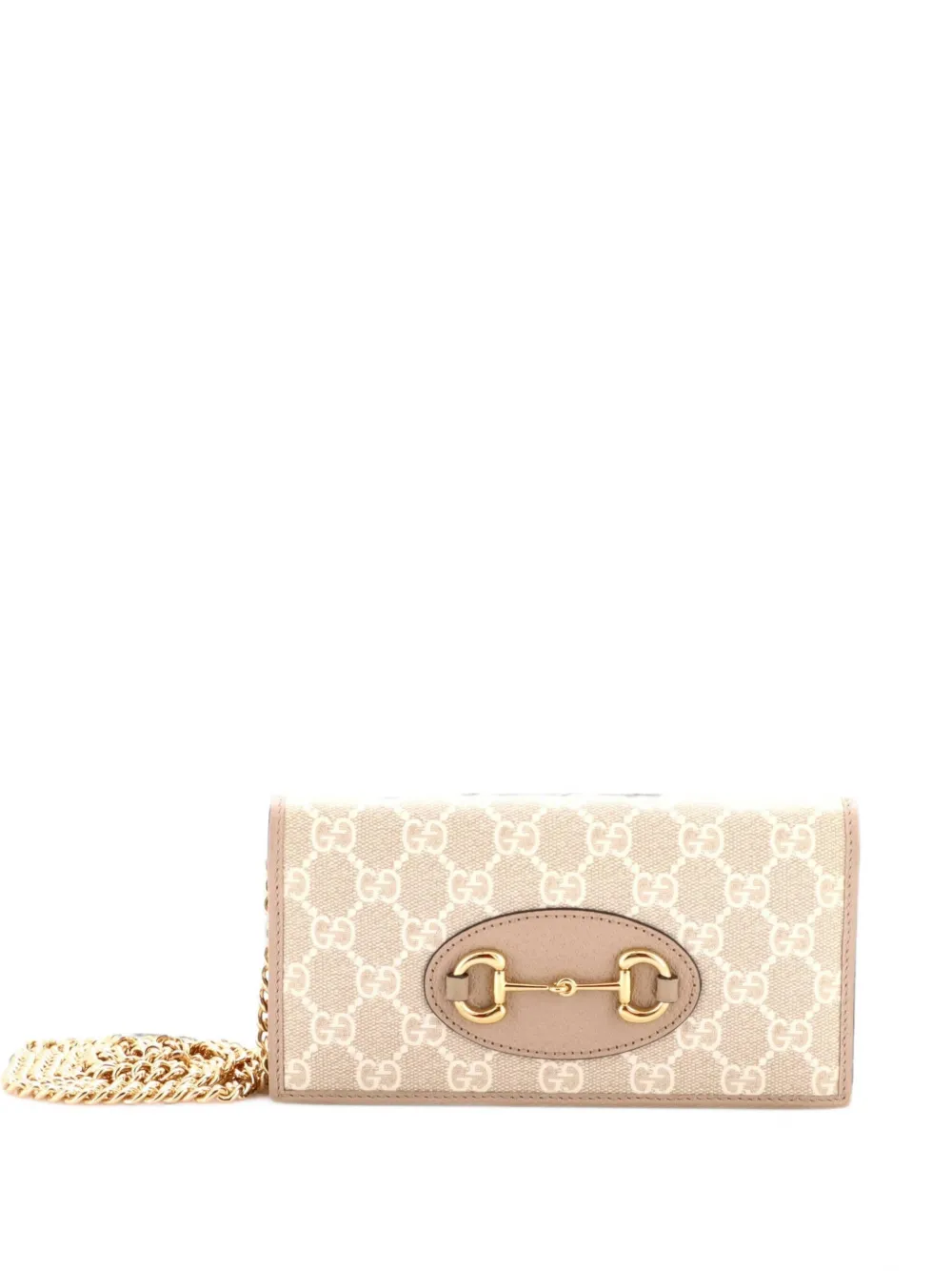 Gucci Pre-Owned Borsa a tracolla Horsebit 1955 in tela cerata GG con catena - Toni neutri