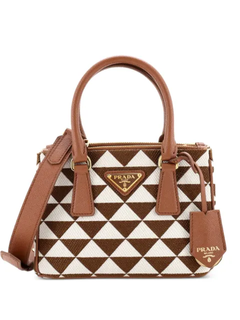 Prada Pre-Owned Galleria Double Zip Printed Fabric Mini tote bag
