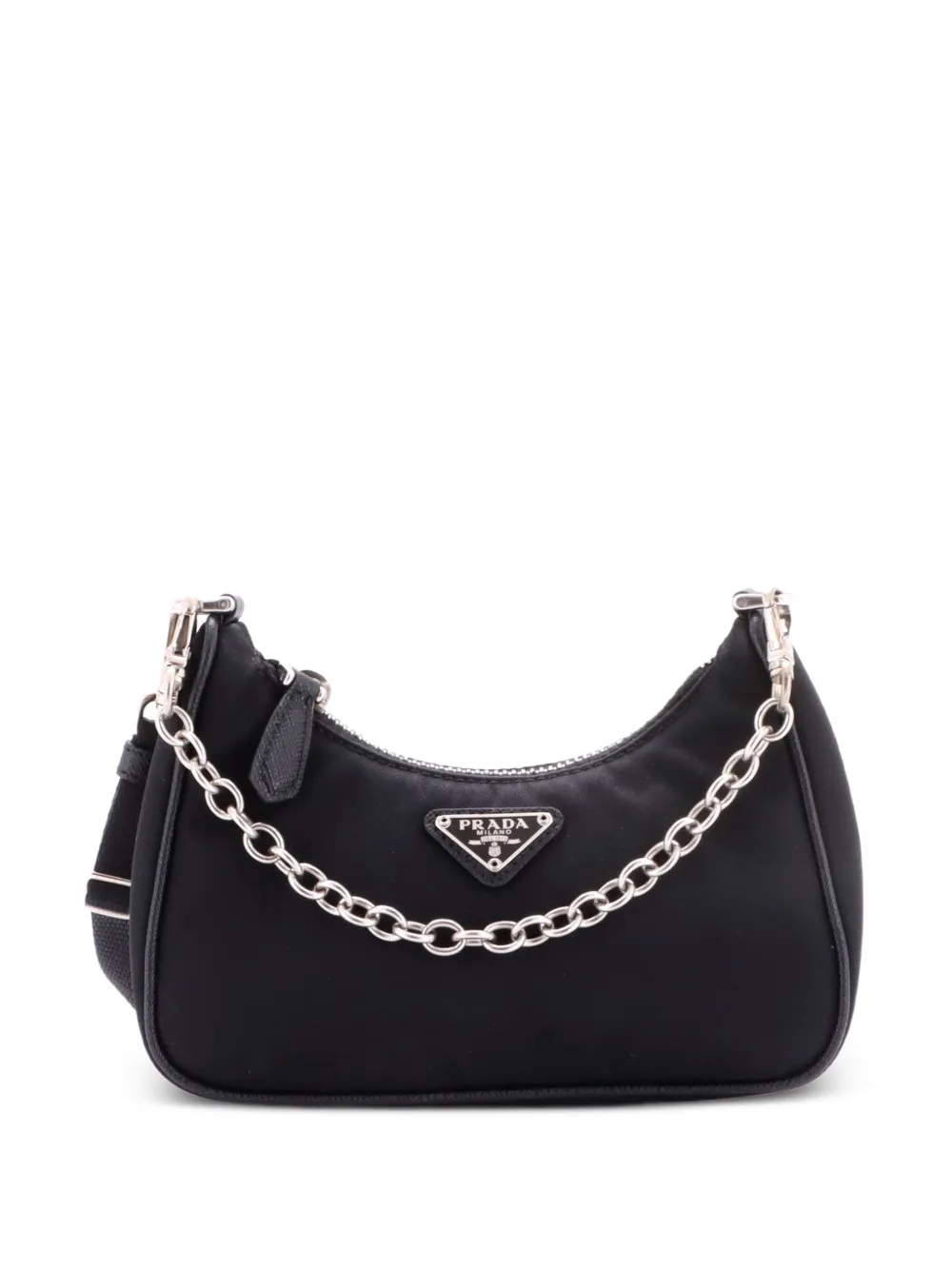 Prada Pre-Owned Re-Edition Shoulder Bag Tessuto Mini hobo bag - Nero