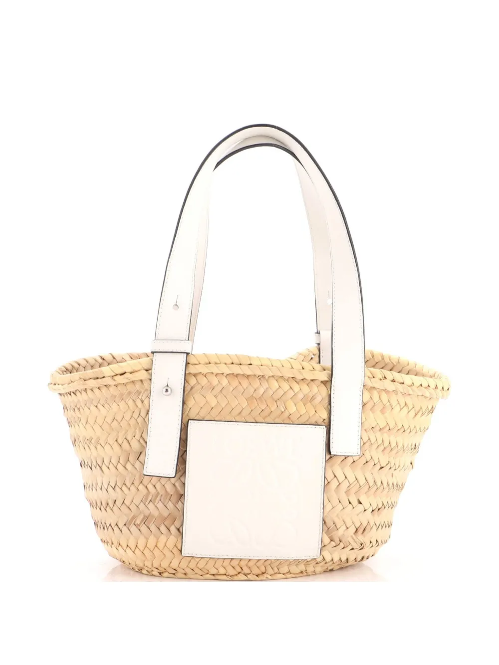 Loewe Pre-Owned Basket Raffia Small tote bag - Bianco