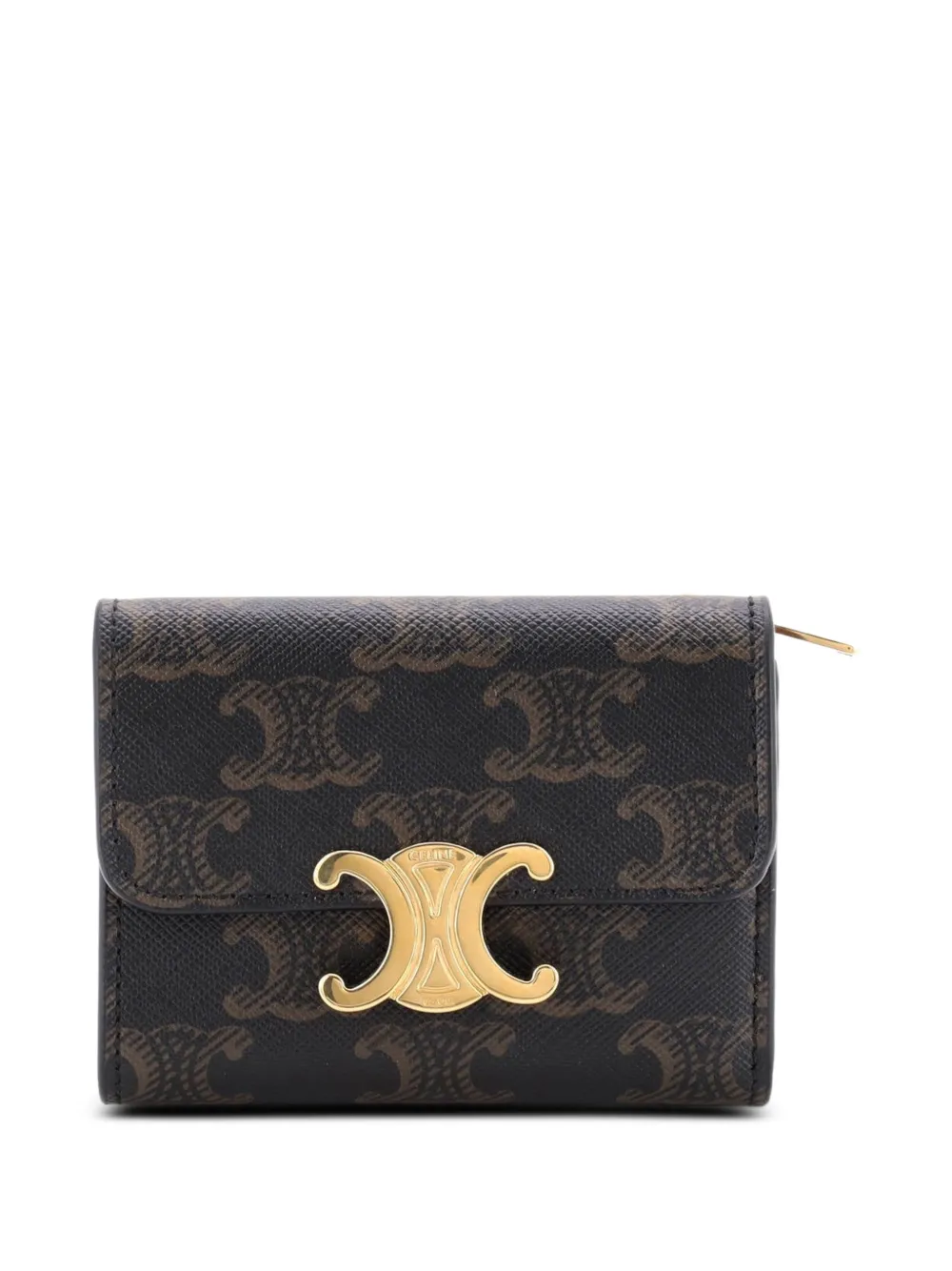 Celine Pre-Owned Triomphe Wallet with Coin Purse Triomphe Coated Canvas Compact small wallets in Brown