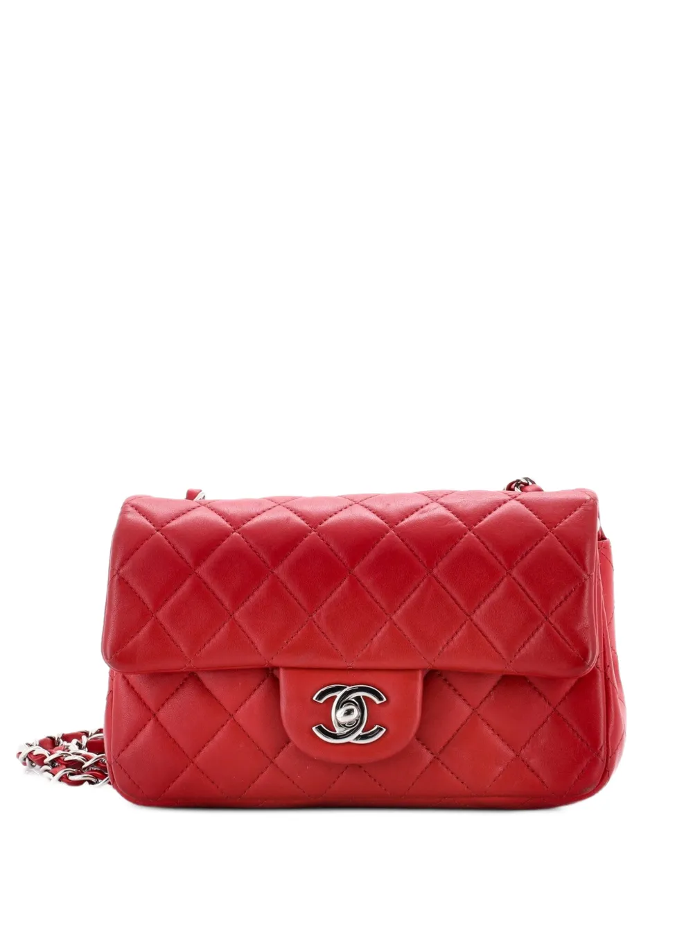 CHANEL Pre-Owned Classic Single Flap Bag Quilted Lambskin Mini crossbody bag - Red