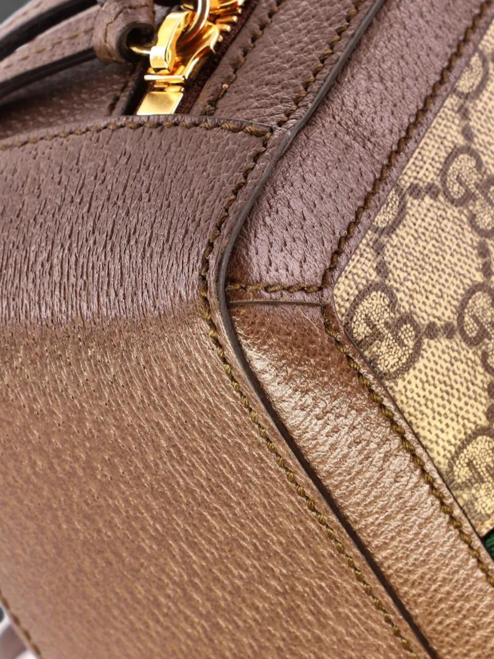 Gucci Pre-Owned Borsa a spalla Ophidia mini in tela cerata GG con zip - Marrone