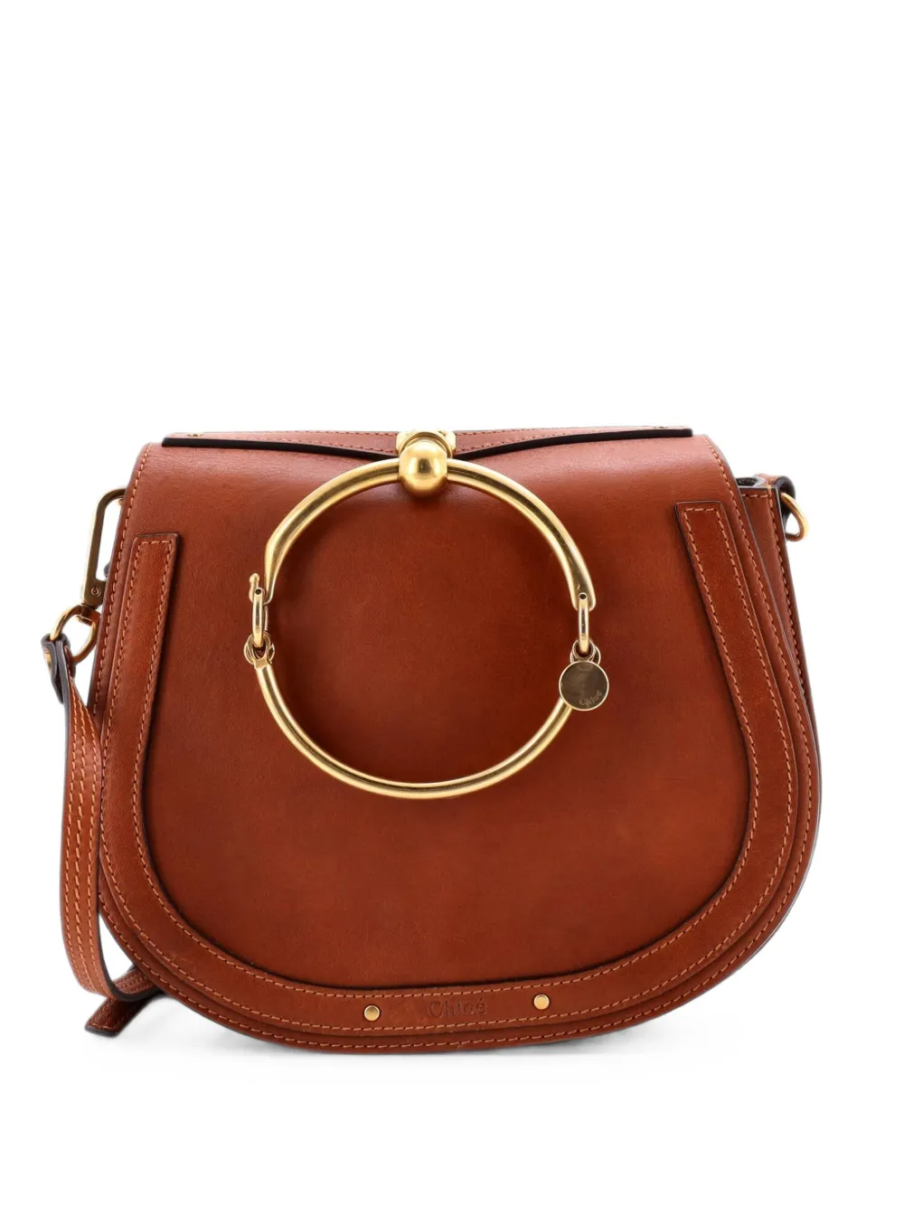Chloé Pre-Owned Borsa a tracolla Nile media in pelle - Marrone