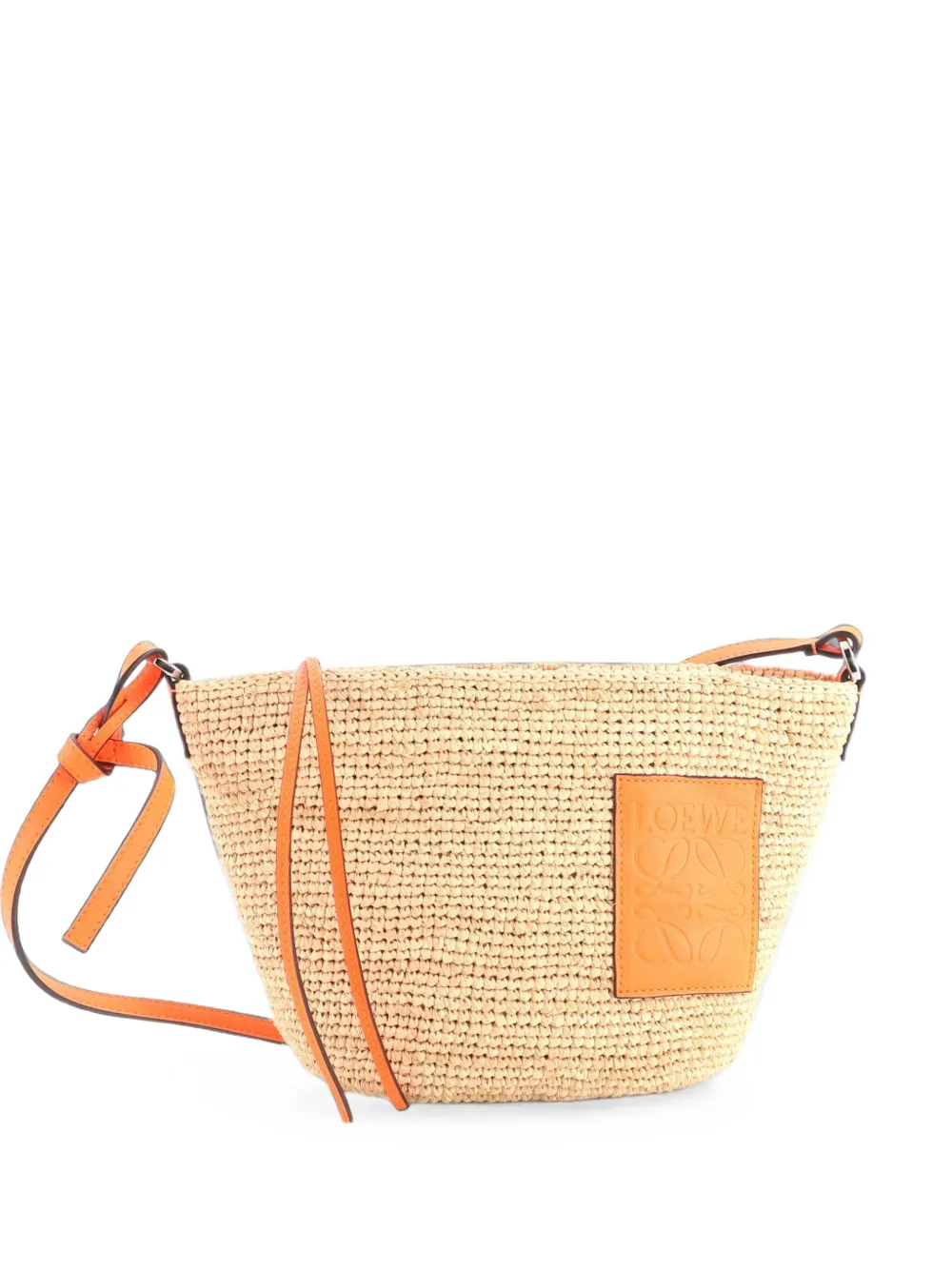 Loewe Pre-Owned Pochette Woven Raffia crossbody bag - Arancione