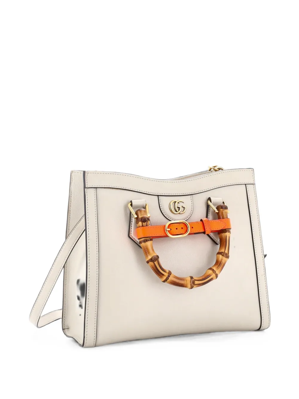 Gucci Pre-Owned Borsa tote Diana NM piccola in pelle con manico in bambù - Bianco