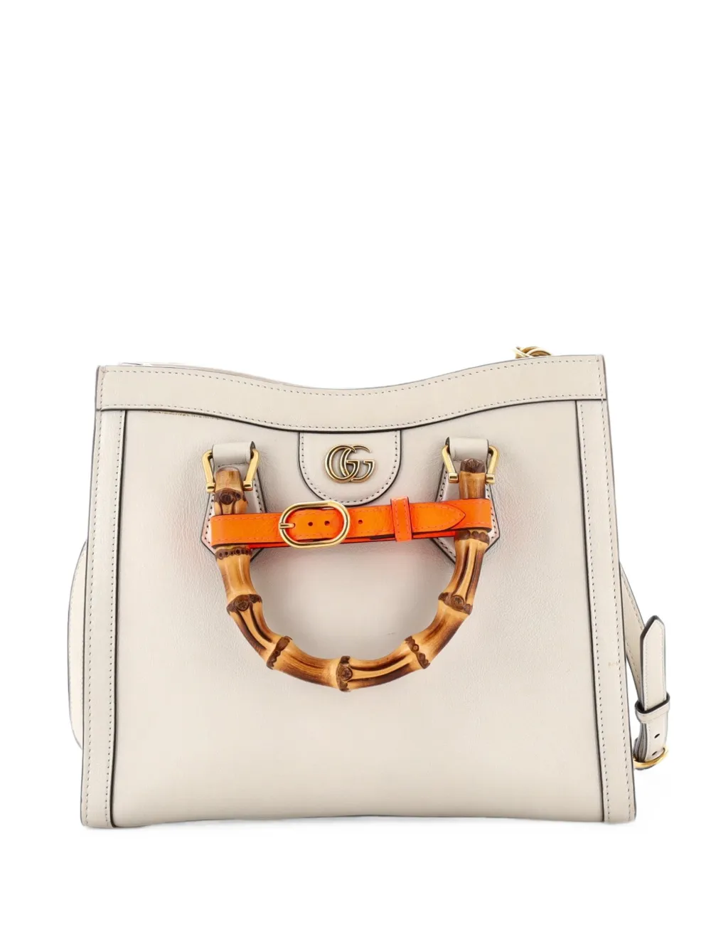 Gucci Pre-Owned Borsa tote Diana NM piccola in pelle con manico in bambù - Bianco