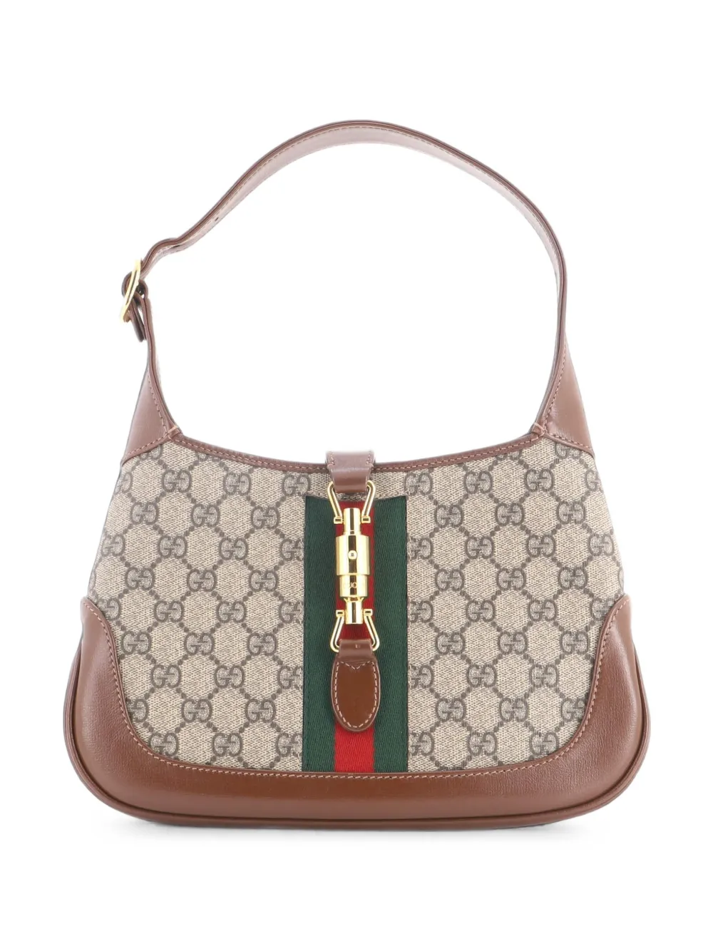 Gucci Pre-Owned Borsa passepartout Jackie 1961 piccola in tela cerata GG - Marrone
