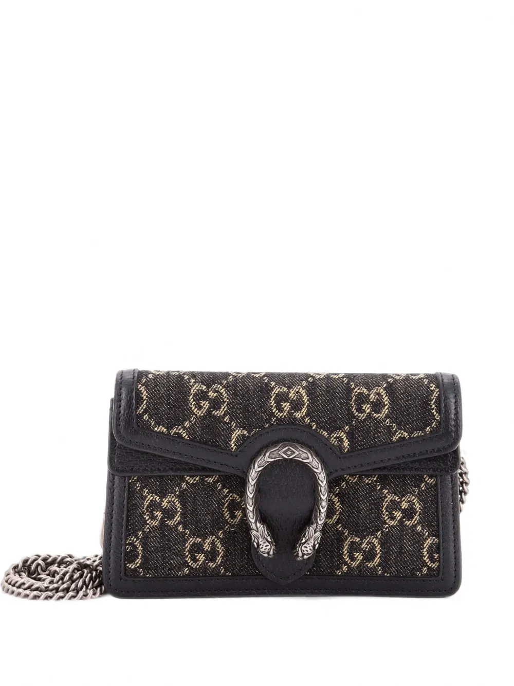 Gucci Pre-Owned Dionysus Bag GG Denim Super Mini crossbody bag - Nero