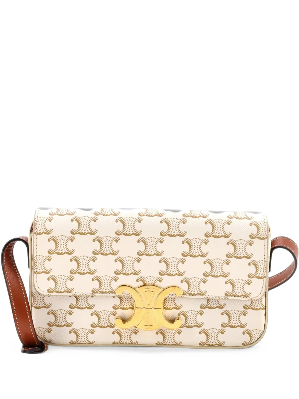 Celine Pre-Owned Borsa a spalla Triomphe EastWest in tela cerata Triomphe - Toni neutri