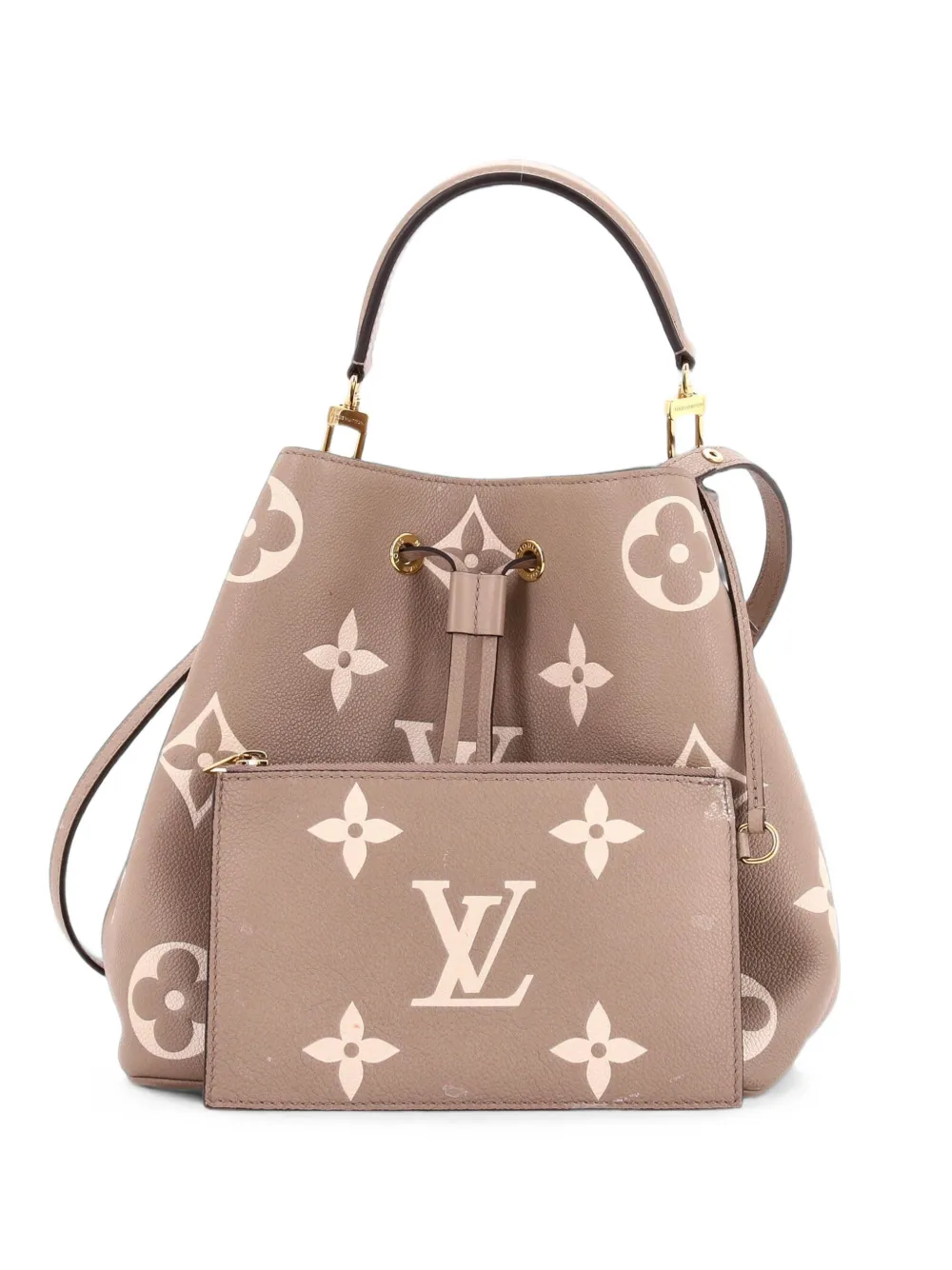 Louis Vuitton Pre-Owned Zweifarbige NeoNoe Empreinte Giant MM Beuteltasche mit Monogramm - Nude