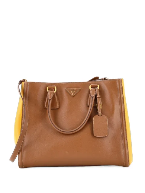 Prada Pre-Owned Bicolor Lux Convertible Open Saffiano Leather Medium tote bag