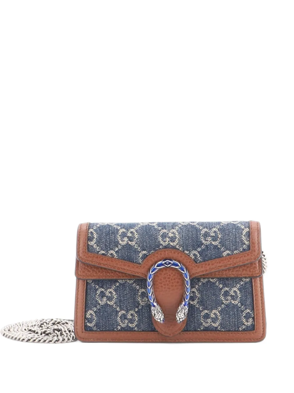 Gucci Pre-Owned Borsa a tracolla Dionysus GG super mini in pelle - Blu