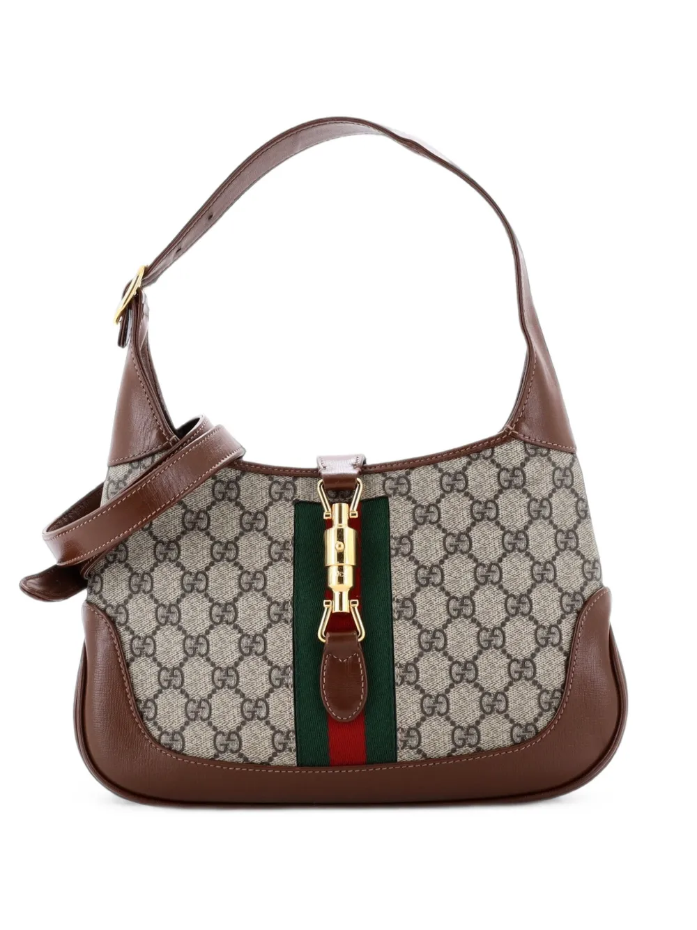 Gucci Pre-Owned Borsa passepartout Jackie 1961 piccola in tela cerata GG - Marrone