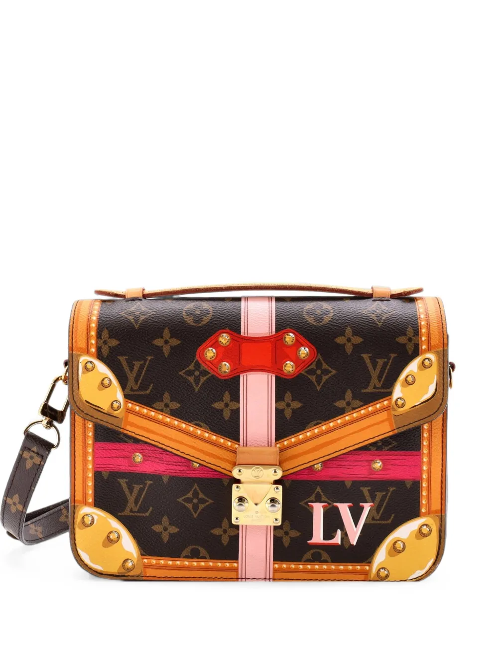 Louis Vuitton Pre-Owned Borsa a tracolla Pochette Metis Limited Edition Summer Trunks in tela con monogramma - Marrone