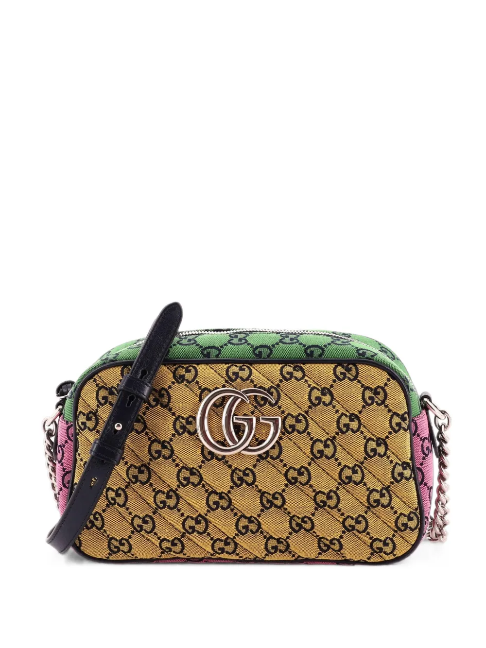Gucci Pre-Owned Borsa a tracolla GG Marmont piccola in tela GG trapuntata multicolore con motivo diagonale