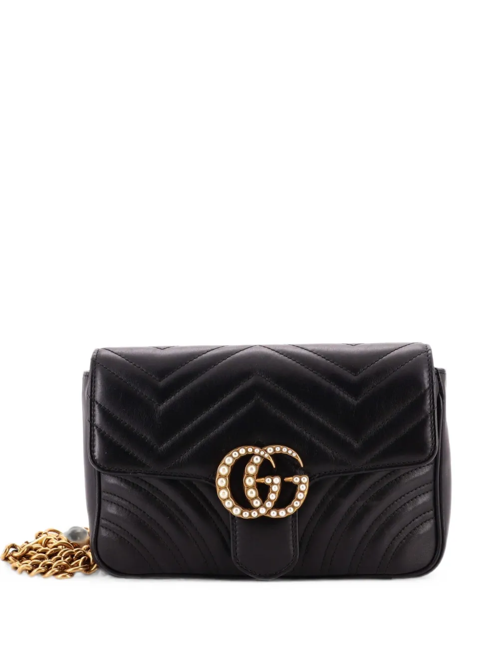 Gucci Pre-Owned Marsupio Pearly GG Marmont in pelle matelassé - Nero