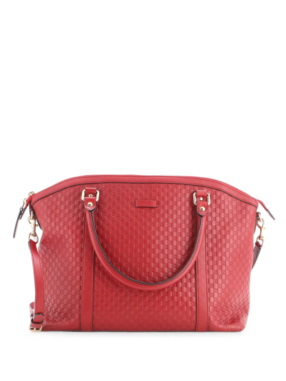 Gucci Pre-Owned Borsa a tracolla Britt media convertibile in pelle Microguccissima - Rosso
