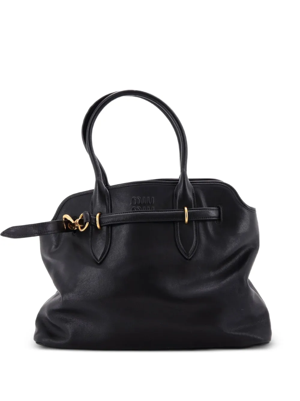 Miu Miu Pre-Owned Große Aventure Tote Schultertasche aus Leder - Schwarz