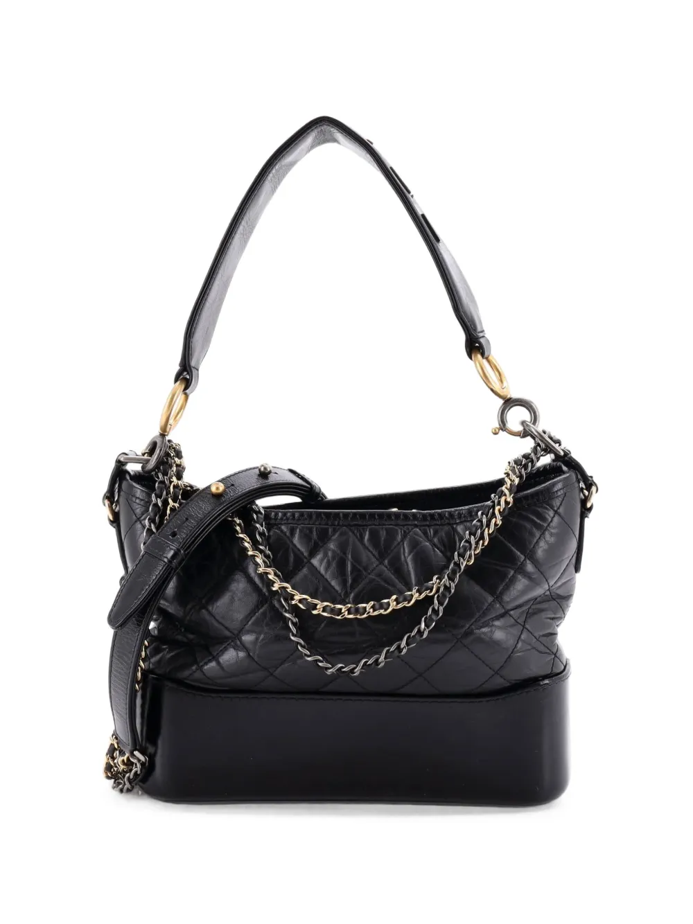 CHANEL Pre-Owned Borsa passepartout Gabrielle media in pelle di vitello trapuntata - Nero