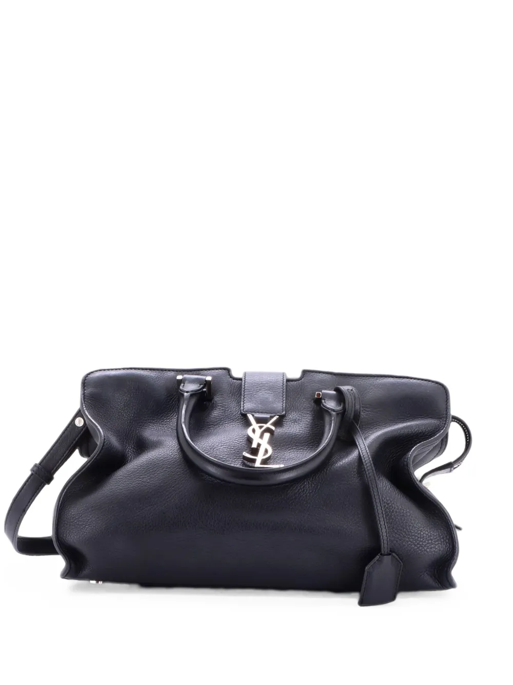 Saint Laurent Pre-Owned Borsa tote Monogram Cabas Downtown piccola in pelle - Nero