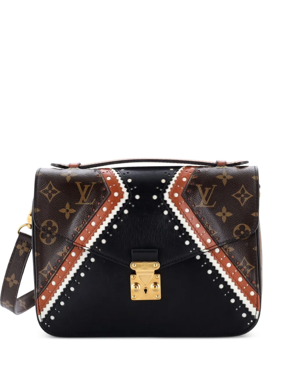 Louis Vuitton Pre-Owned Pochette Metis Limited Edition Brogue Reverse Monogram Umhängetasche aus Canvas und Leder - Schwarz