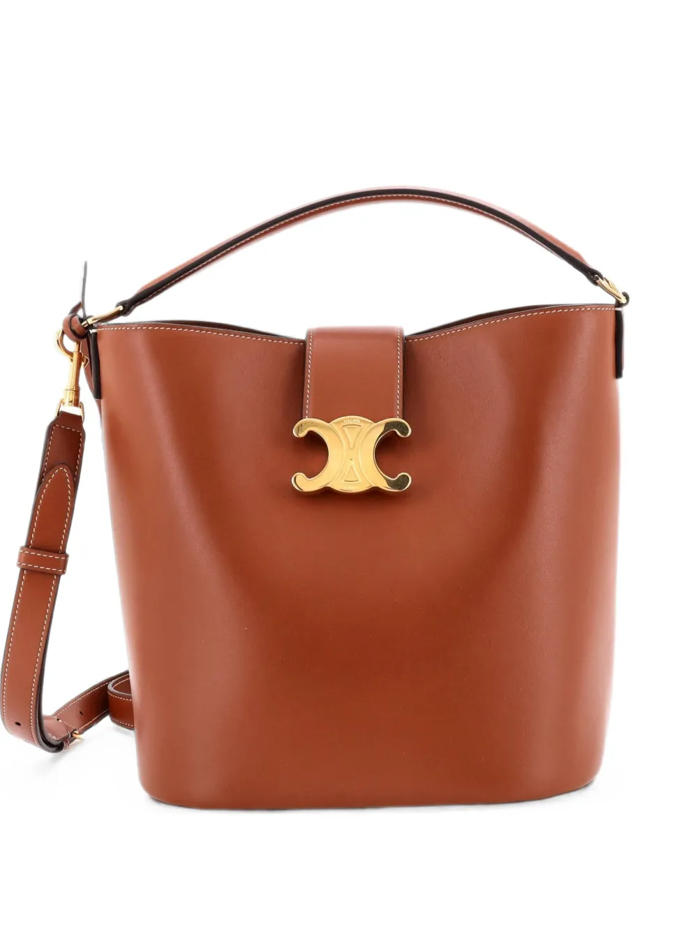 Celine Pre-Owned Borsa a secchiello Louise media in pelle - Marrone