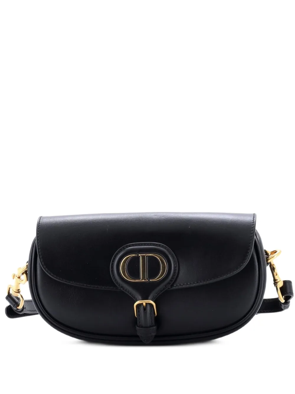 Christian Dior Pre-Owned Bobby Flap Bag Leather East West crossbody bag - Black