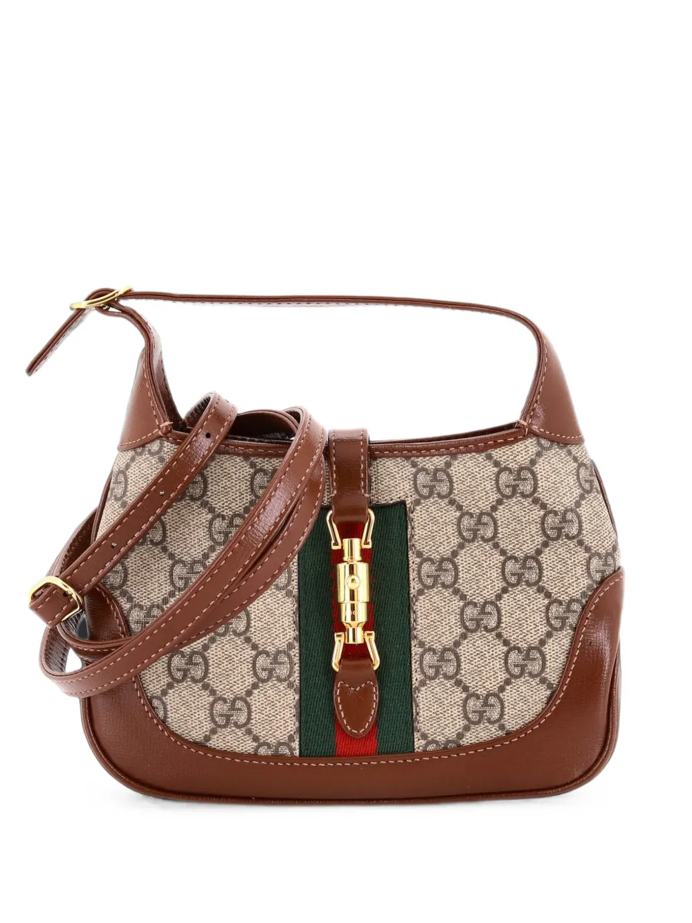 Gucci Pre-Owned Borsa passepartout Jackie 1961 mini in tela cerata GG - Marrone